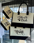 Burlap Tote Bag and Makeup Bag Set