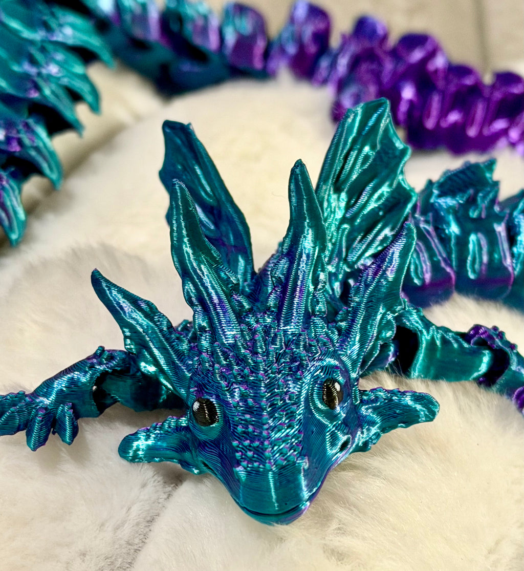 3D Printed Articulated Axolotl Dragon - Dual Color