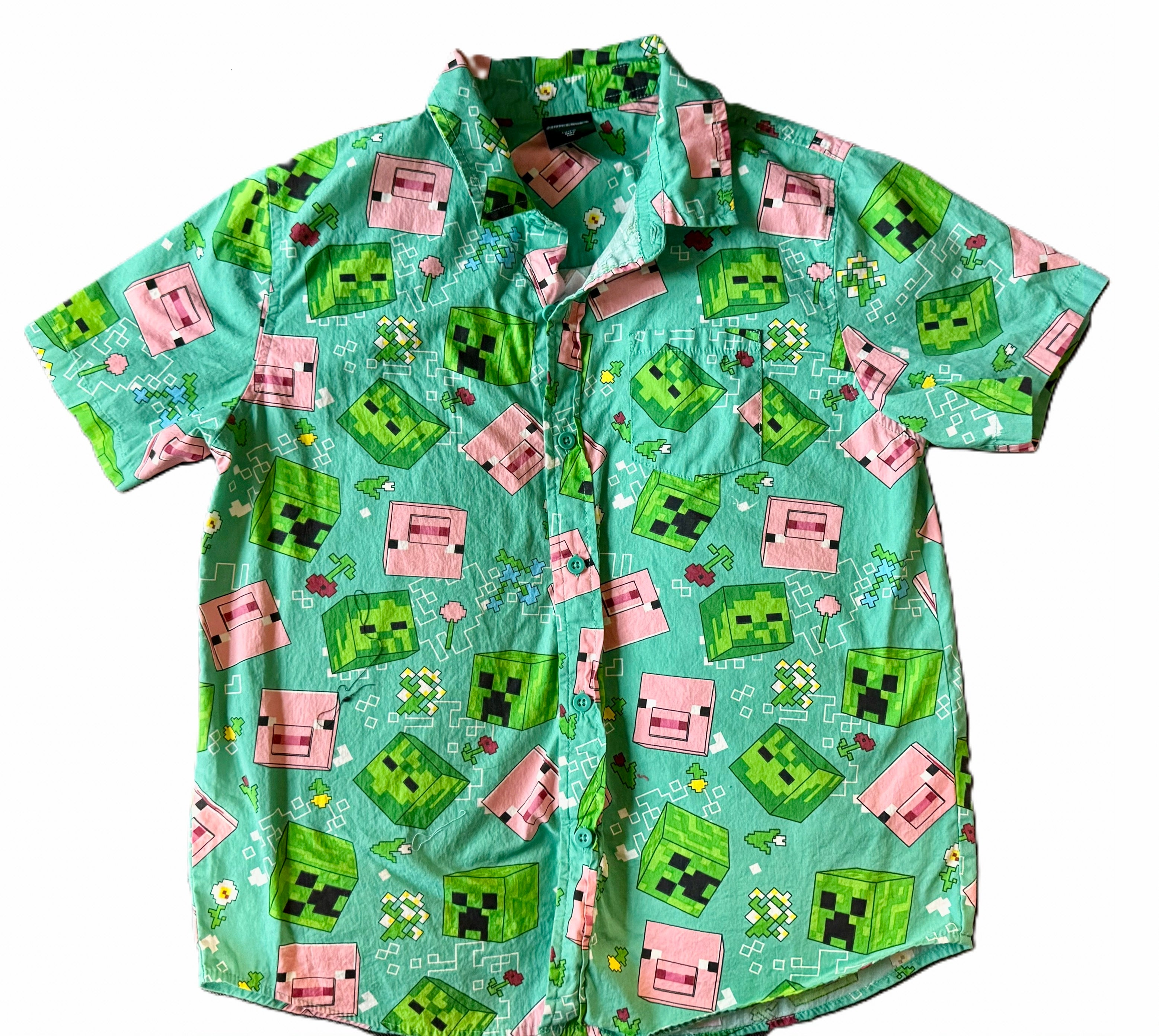 Minecraft Button Down Shirt