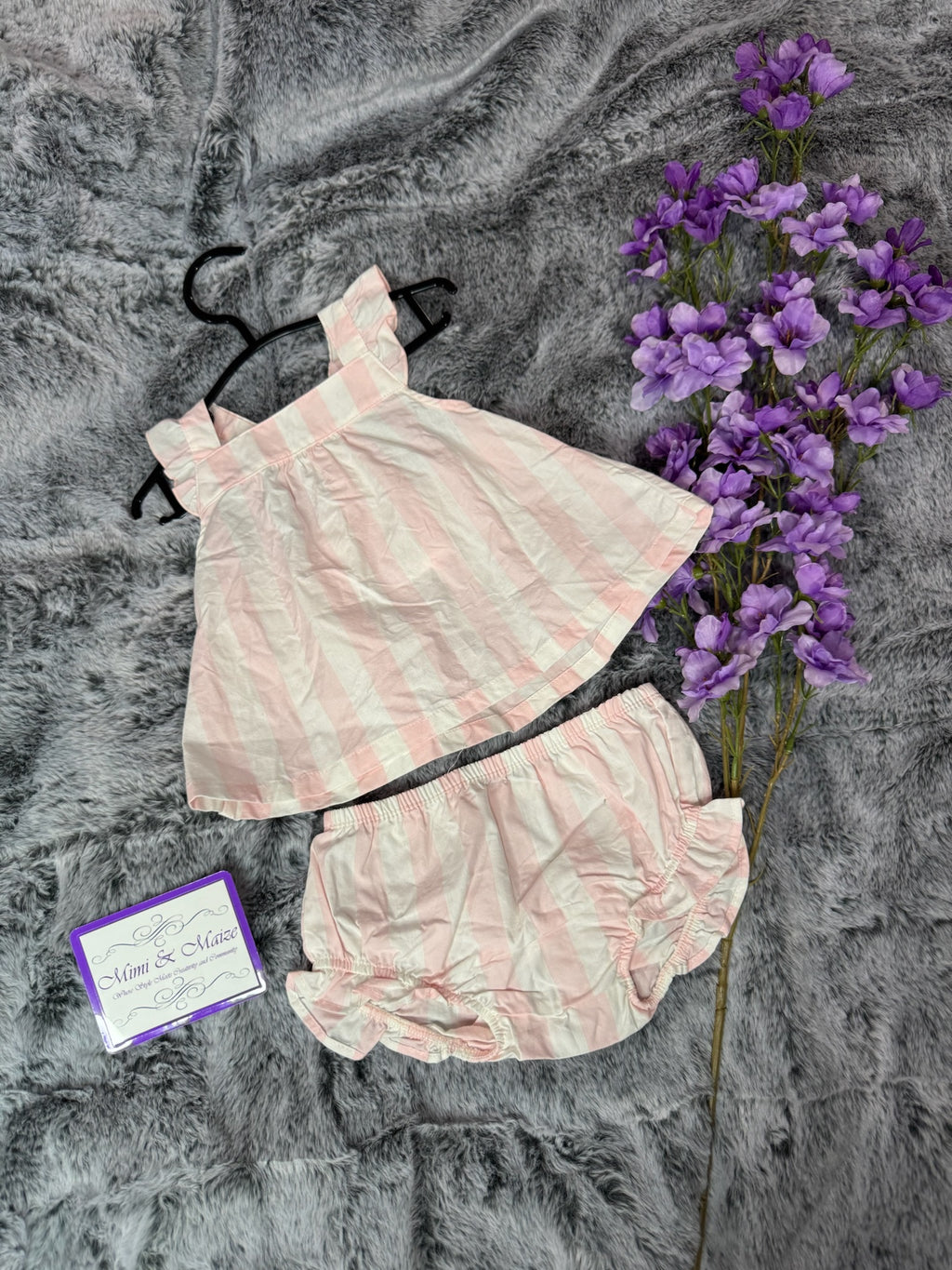 Pink and White Stripes 2 piece set