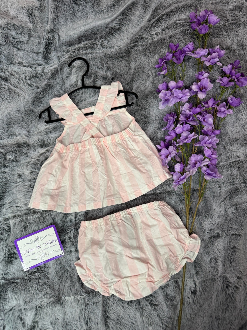Pink and White Stripes 2 piece set