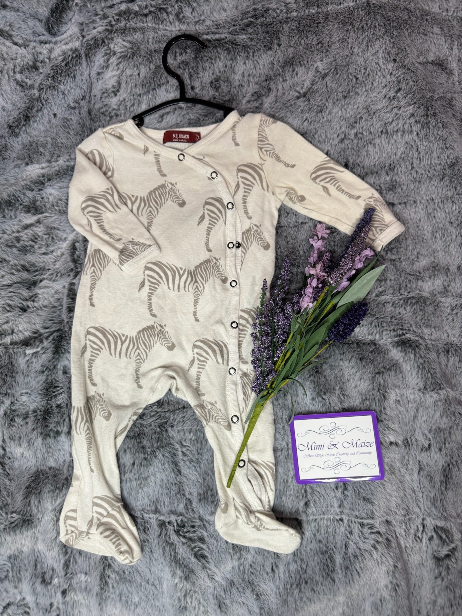 Milkbarn Zebra Footed Sleeper
