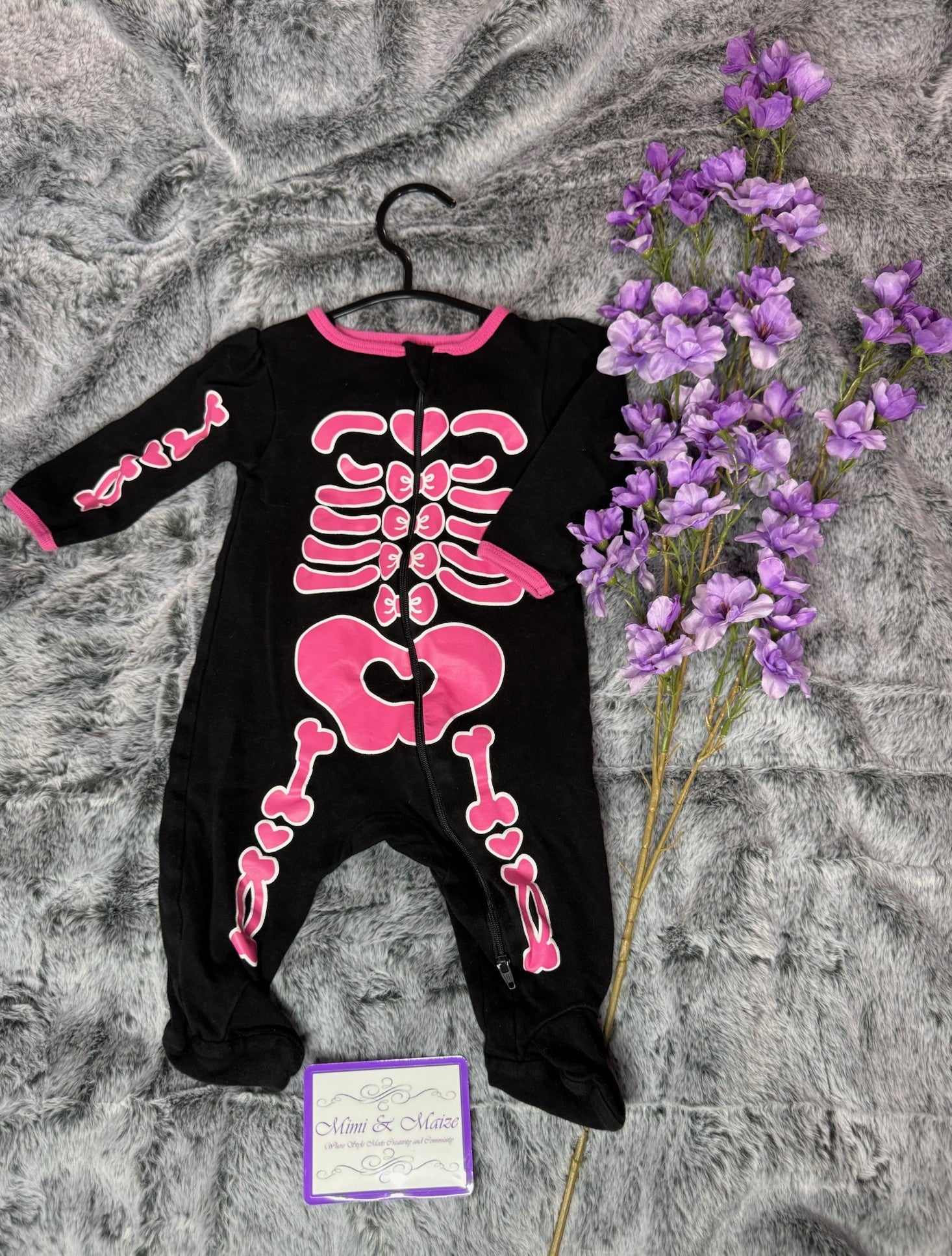 Pink Skeleton Footed Sleeper